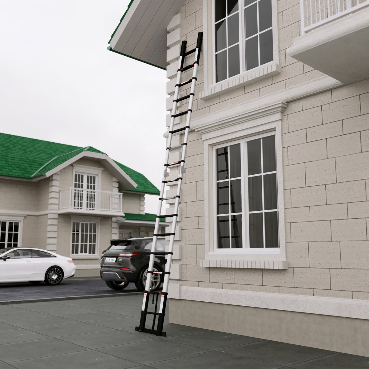 RMBO - Multifunctionele Telescopische Ladder 5 m- Telescoopladder - 5m lang, Compact en Draagbaar met Soft Closing Systeem - Geschikt voor Particulier en Professioneel Gebruik - Telescopische Vouwladder- Max. Belasting 150 kg, EN 131.6 – foto 2