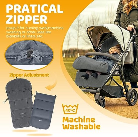 Universele Voetenzak voor Kinderwagen - Waterdicht, Warm en Duurzaam, Ideaal voor Winter van Universele — afbeelding 5