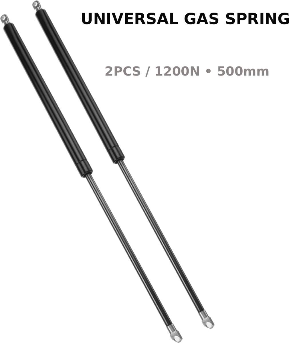 SONNENH Gasveer 1200N 500 mm - RVS set van 2 voor kofferbak, boot, caravan en meubel