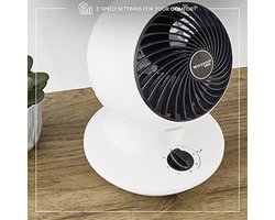 Compacte Stille Tafelventilator - 15m Bereik, Oscillatie en Verticaal Kantelen