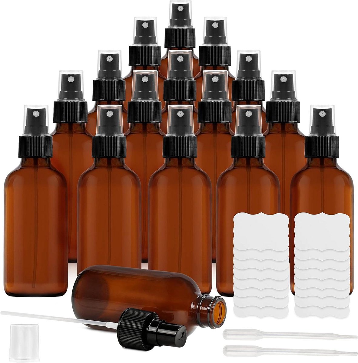 Orivio - Amber Glas Spray Fles - 120 ml - Fijne Mist - Lege Navulbare Flesjes voor Etherische Oliën, Reinigingsproducten, Cosmetica, Aromatherapie