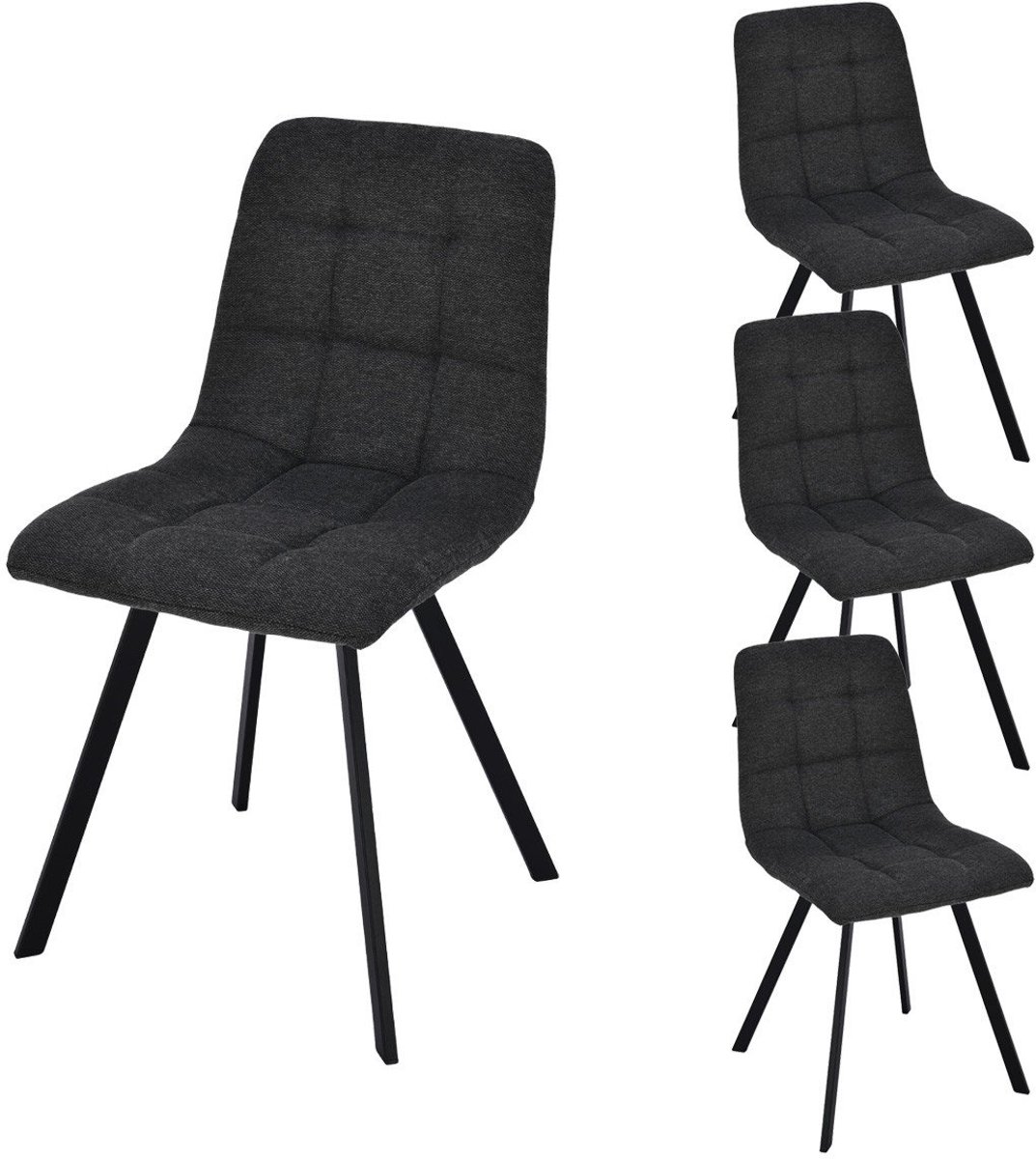 CALICOSY - Set van 4 gestoffeerde stoelen - CHILLI
