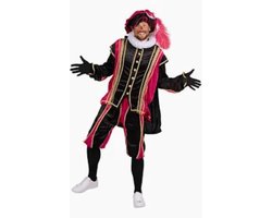 Pietenpak - Bilbao - Polyester Fluweel - Roze-Zwart - Maat S