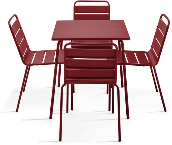 Oviala - Salon de jardin avec table et 4 chaises violettes - Palavas