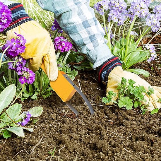 2 stuks tuinbouw ring grasverwijder - tuinbouw grasverwijder / verwijder - tuinbouw graskrabber met houten handvat - geschikt voor tuinbouw, gazon, tuinwerk van Merkloos	 — afbeelding 2