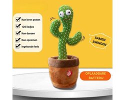 Dansende Cactus - Baby Knuffel - Interactieve Knuffels - TikTok - Oplaadbaar - Met Cadeauverpakking - Dancing Cactus - Zingende Cactus - Interactief speelgoed - Interactieve knuffel - Pluche knuffels - Praten - Zingen - Dansen - Baby - 120 liedjes