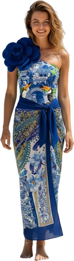 Maillot de bain tropical avec Rok Bloem et cache- Maillots de bain pour femme - Bikini - Blauw