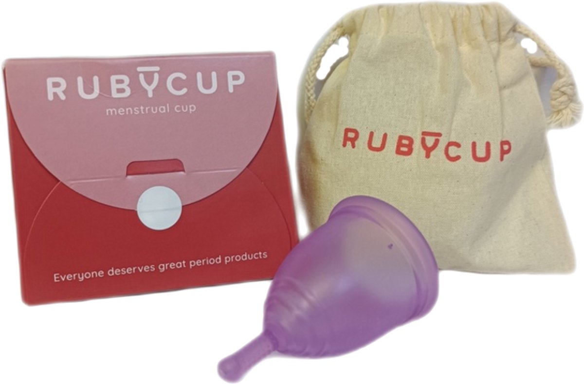 Ruby Cup Menstruatiecup – Herbruikbaar – Medisch Siliconen – 100% Vegan - Duurzaam & Comfortabel - medium - Paars