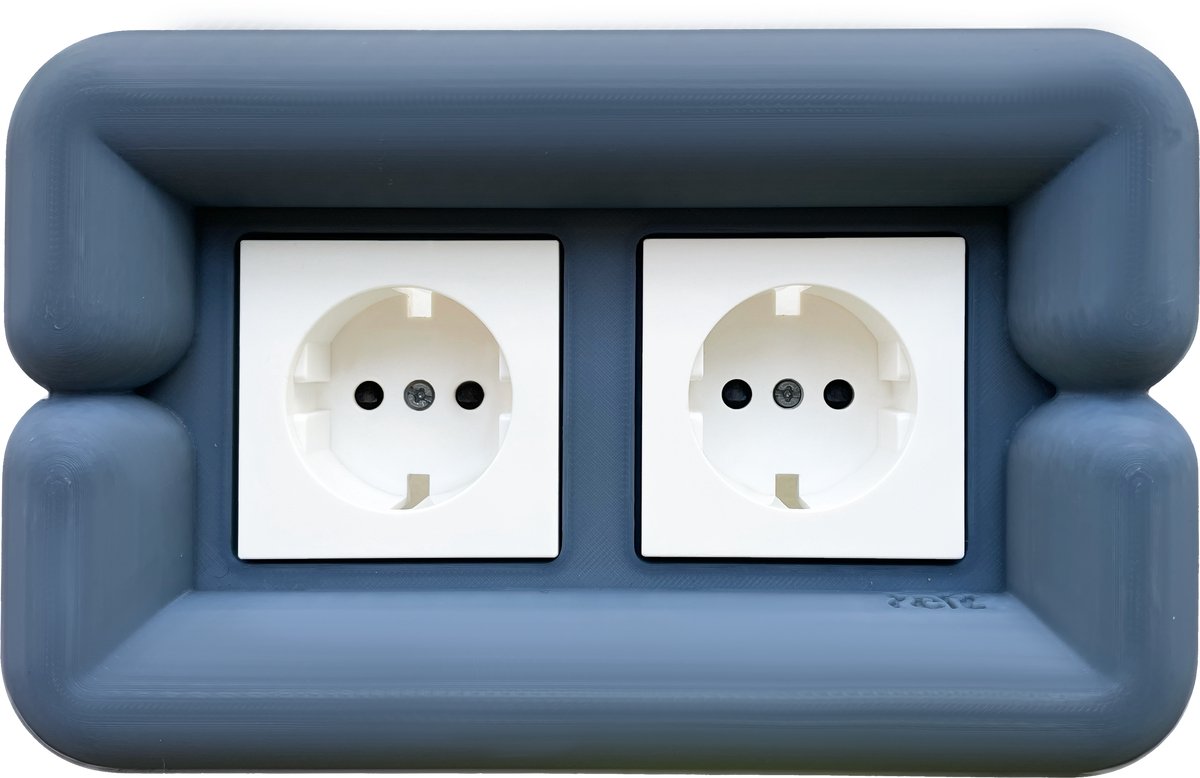 Felt- Stopcontact - Office grey - Big Buoy (double) - 2 stopcontacten - Plug frame