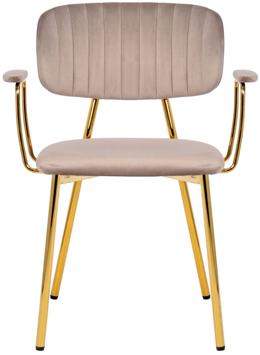Floraya - Set 2 eetkamerstoelen - Taupe - 51x63x80cm (LxBxH) - Draagkracht 120KG - Retro