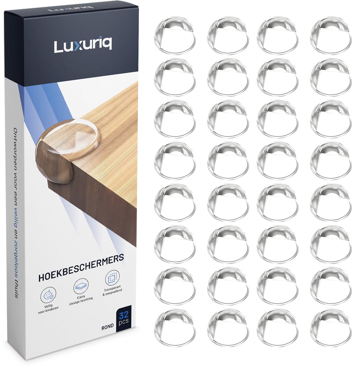 Luxuriq Hoekbeschermers Baby - 32 stuks - Ronde Vorm - Transparant - Tafelhoek Beschermers Kind - BPA-vrij & Veilig