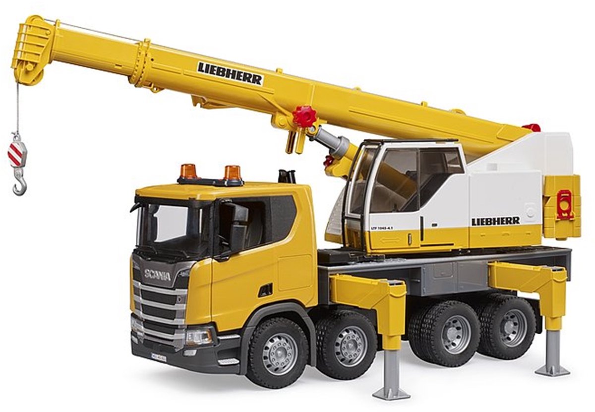 Bruder 3571 Vrachtwagen Scania 560R Liebherr kraan met truck — afbeelding 13