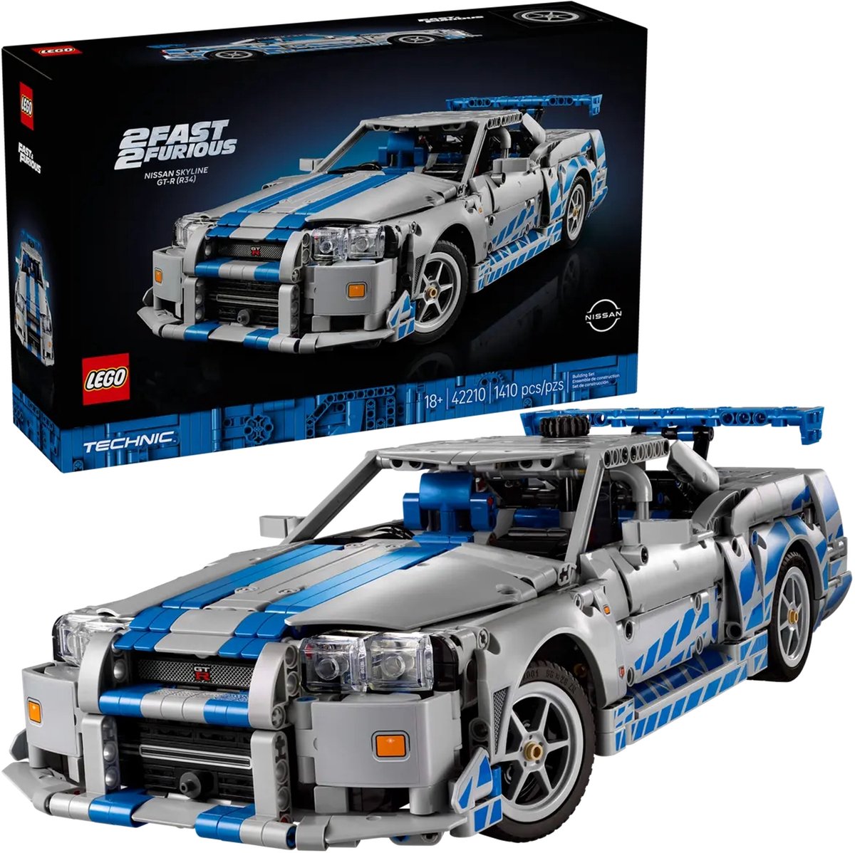 LEGO® Technic 2 Fast 2 Furious Nissan Skyline GT-R (R34) Auto - 42210 — afbeelding 17