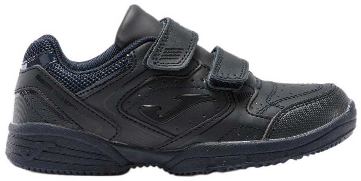 Zwarte Joma voetbalschoenen met klittenbandsluiting, Micro PU en leer, geschikt voor dagelijks gebruik en elk type spel.