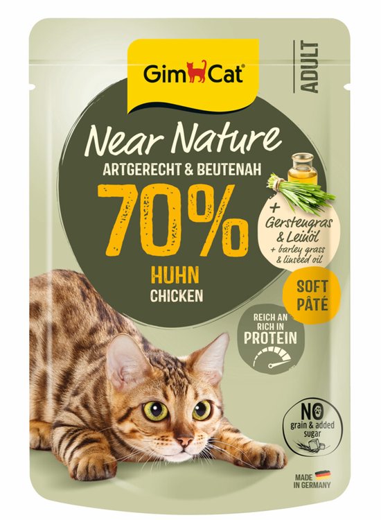 GimCat Kattenvoer Near Nature Kip - 16 x 85 gr - Voordeelverpakking