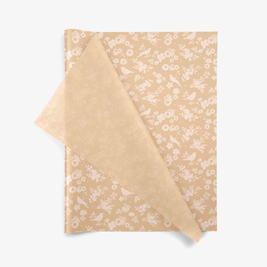 Vloeipapier Backyard Blossoms - 50x75 cm - 17gr - 100 vellen - knutselen - inpakken en beschermen | Zijdepapier - inpakpapier - Natuur - Bloemen
