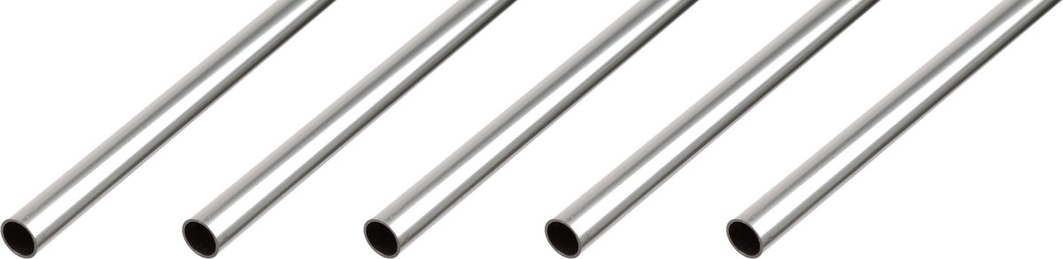 Alberts 5 x BA-Profil, ronde buis, aluminium, naturel, Ø8 x 1 mm, lengte 1 m