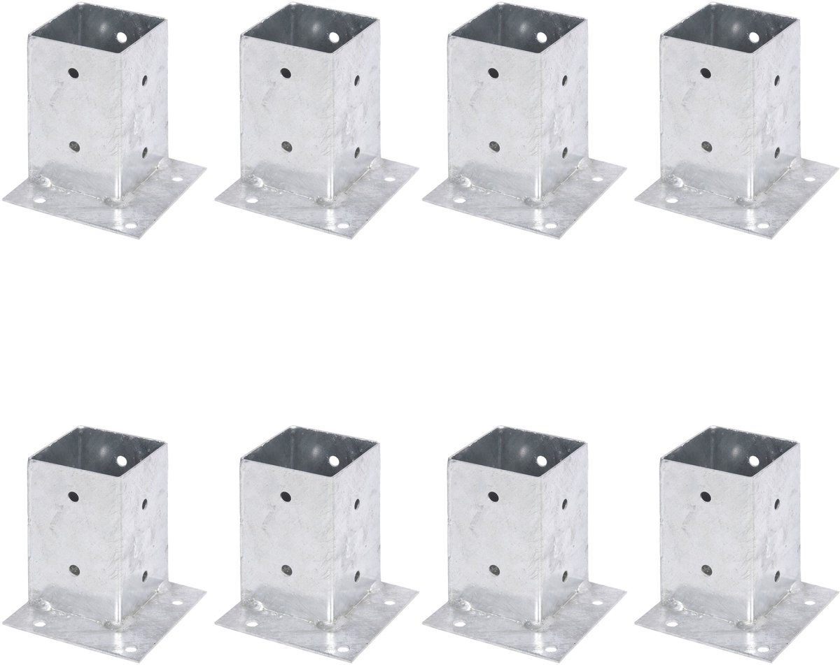 Alberts 8 x opschroefhuls, Befestigung an Ecken, 91x91 mm, thermisch verzinkt, voor opschroeven