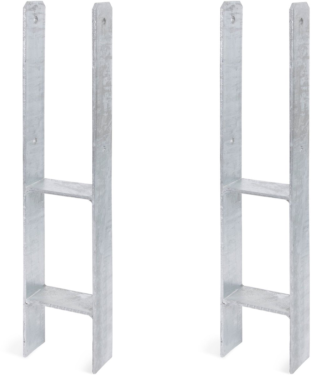 Alberts 2 x H-paaldrager, 116x600 mm, materiaaldikte 6 mm, diepte 60 mm, thermisch verzinkt