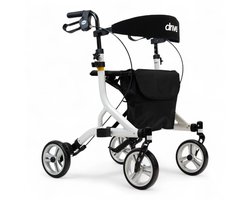 Rollator Nitro SL - Ultra lichtgewicht - Opvouwbaar - Semi-soft banden - Slechts 5,2 kg - Wit - Inclusief stokhouder, rugsteun en tas - Gewicht vergelijkbaar met carbon - SuperLight - Drive Devilbiss Healthcare