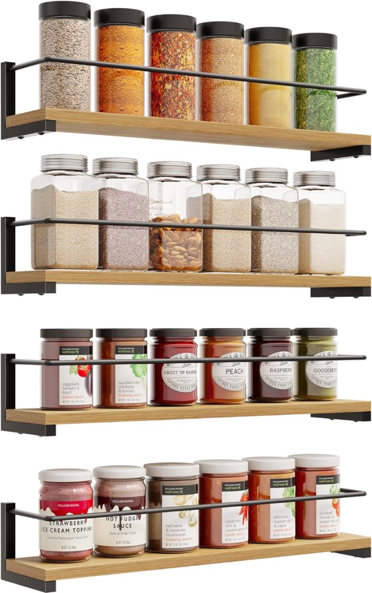 SCH® Kruidenrek ophangbaar - Kruidenrek - Zwart - 9cm x 40cm x 7cm