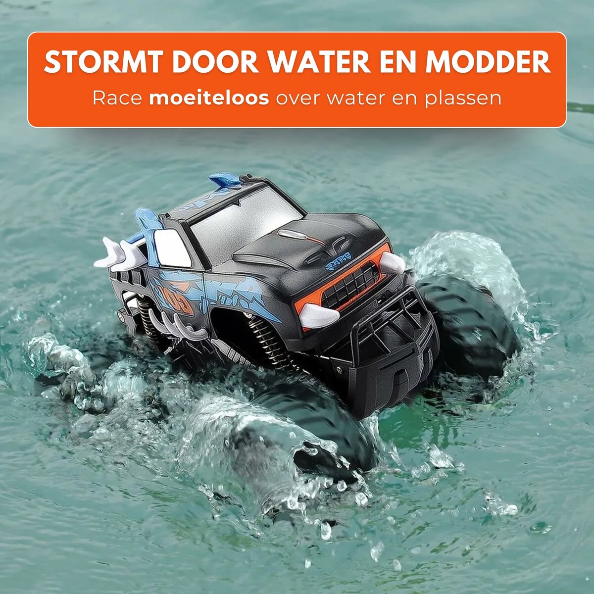 Boncy® Bestuurbare RC Auto Offroad - Monstertruck Car - Jongens Meisje Volwassenen - Monster Truck Robot Speelgoed Binnen & Buiten - Afstandbestuurbaar Race Drift Car - Afstandsbestuurbaar Raceauto Accu - Stuntauto - Bestuurbaar Elektrisch Autos Boot — afbeelding 3