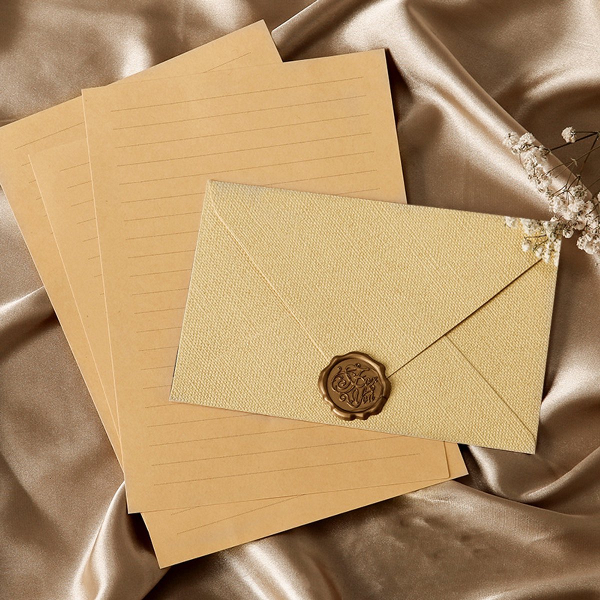 Hazrcvr 20-delige Briefpapierset – Vintage Enveloppen En Oud Papier, Ideaal Voor Liefdesbrieven, Uitnodigingen En Cadeaukaarten