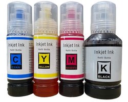 Inktkeuze 101 EcoTank set alle kleuren inktflessen huismerk geschikt voor Epson printers