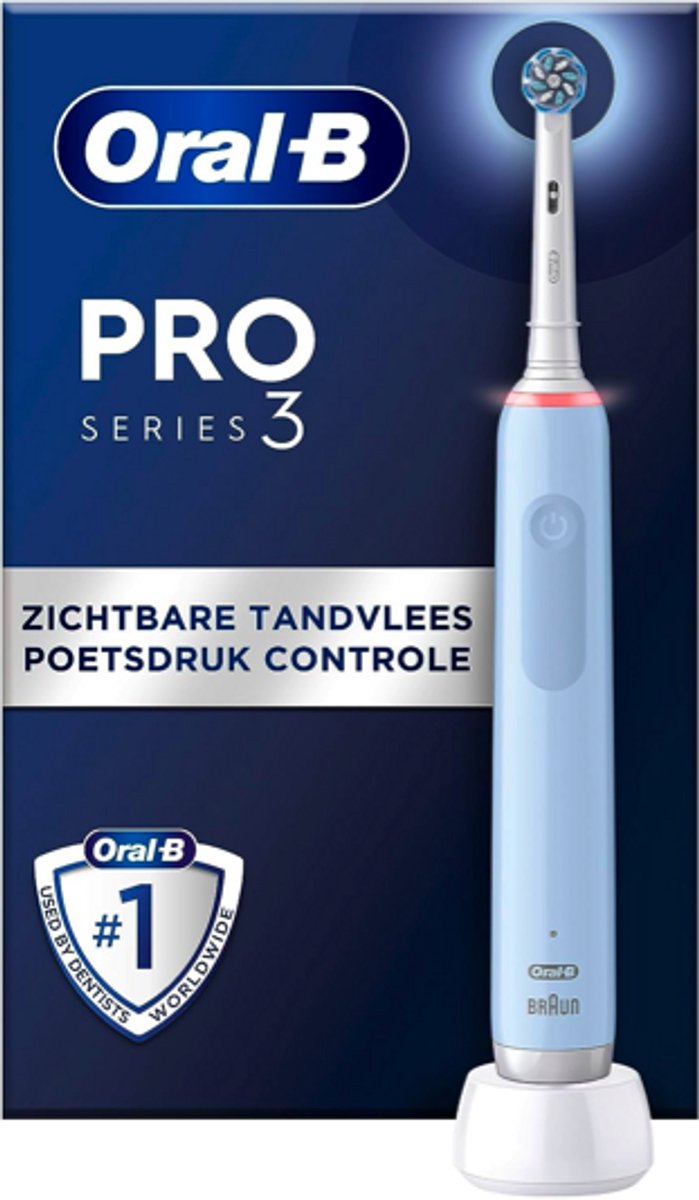 Oral-B Pro 3 - 3000 - Elektrische Tandenborstel - Ontworpen Door Braun - Blauw