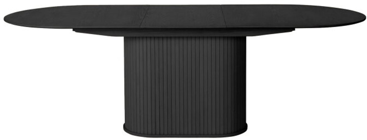 Eettafel Nola eikenhout Ovaal uitschuifbaar 95x180-230 CM - Zwart