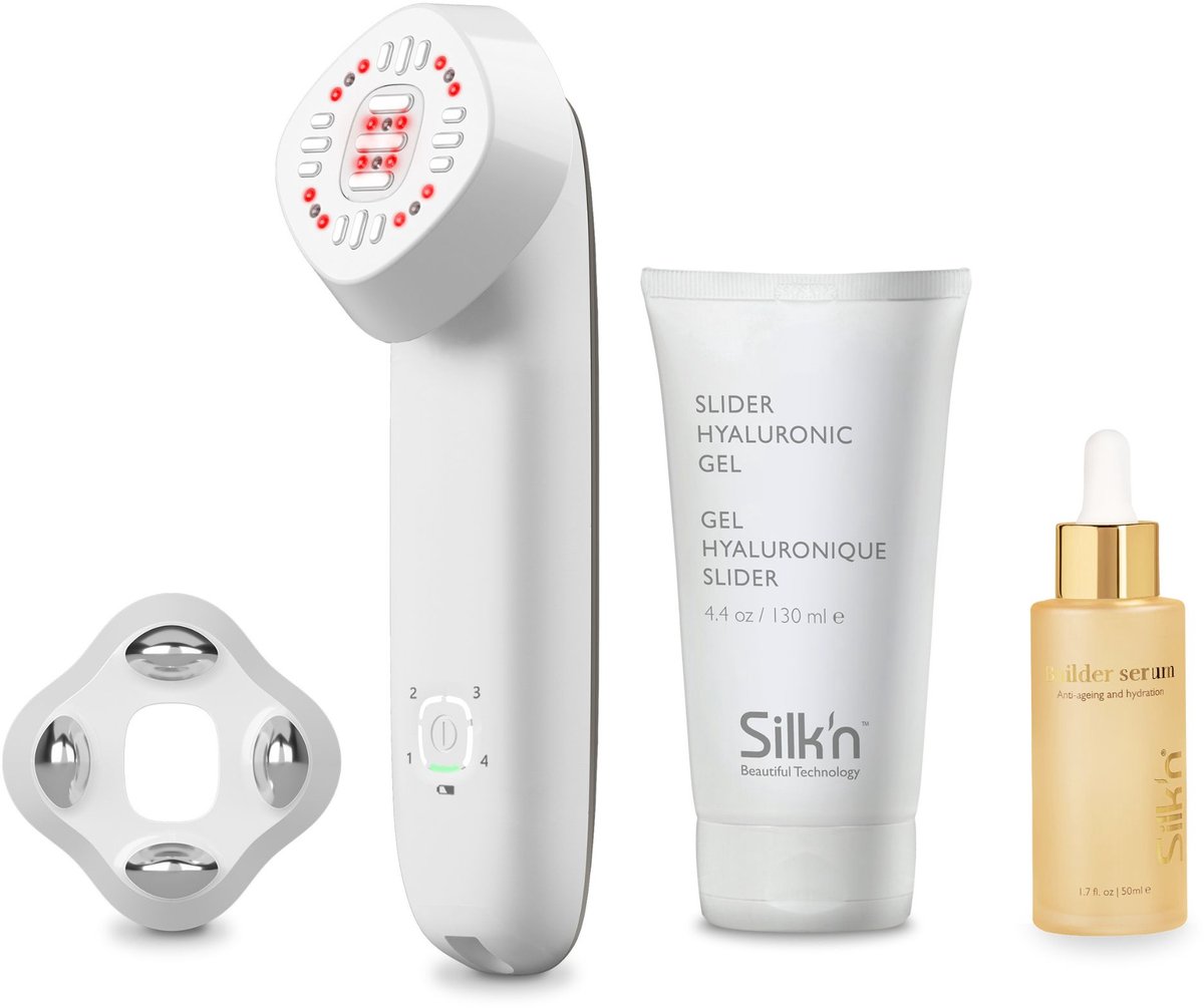 Silk'n Huidverjonging Starter Kit - Promo pack: huidverjoningsapparaat gezicht met Builder serum - Voor strakke huid met minder rimpels - Gezichtsmassage - Anti-aging LED- en infraroodtechnologie - FaceTite Multiplatform