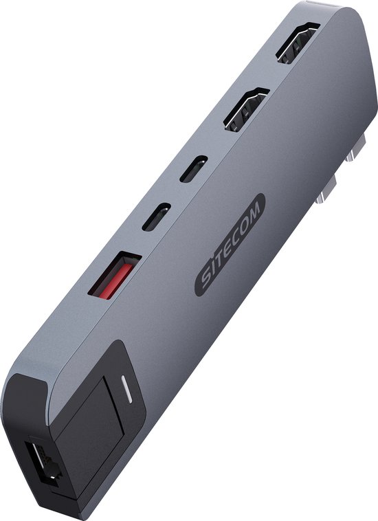Sitecom MacBook Pro Multiport Hub 6 in 2 Grijs
