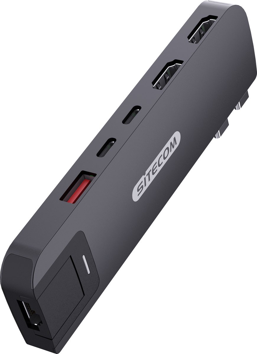 Sitecom MacBook Pro Multiport Hub 6 in 2 Zwart