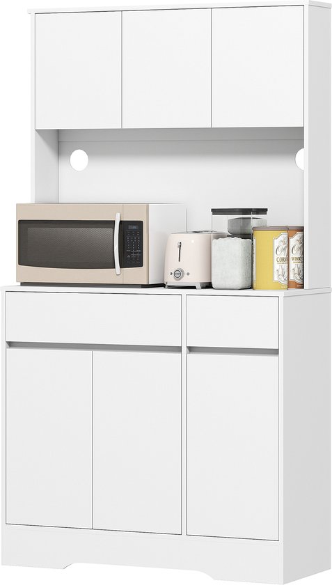 yacchi home Buffetkast met opbergdoos, 119,4 cm, groot dubbellaags dressoir, keukenmeubel, 3 laden, mobiel laminaat, robuuste houten barkast (zwart yacchi home Buffetkast met opbergdoos, 119,4 cm, groot dubbellaags dressoir, keukenmeubel, 3 laden, mobiel laminaat, robuuste houten barkast (zwart