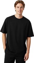 Stiffy Oversized Heren Shirt - Zwart - Katoen - T-shirt - Lang - Zwaar