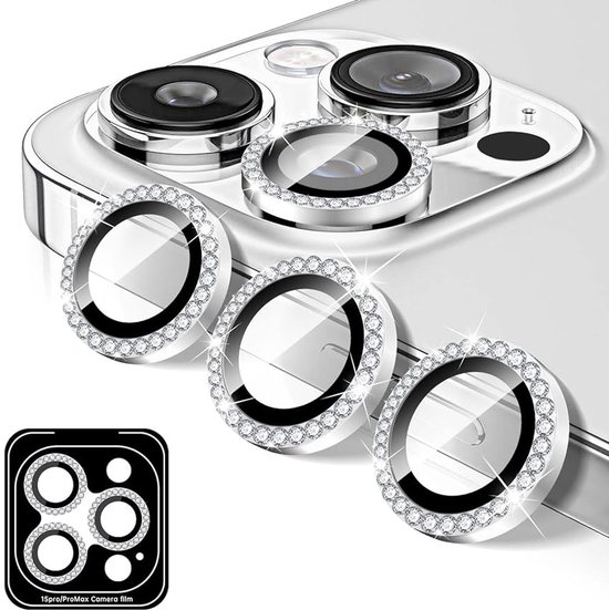 Ontwerp voor iPhone 14 Pro 6.1/iPhone 14 Pro Max 6.7 Camera Lens Protector Bling, ICARERFAMILY Ultra HD Helder Gehard Glas Diamant Camera Lens Beschermhoes, [Case Friendly] Krasbestendig - Kleurrijk