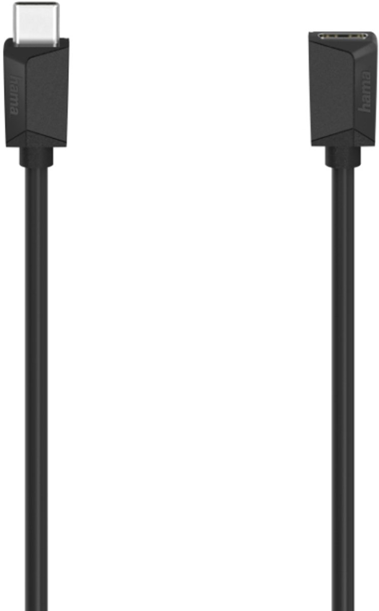 Hama USB C Verlengkabel Full-Featured USB 3.2 GEN1 5 Gbit/s 50 cm Zwart