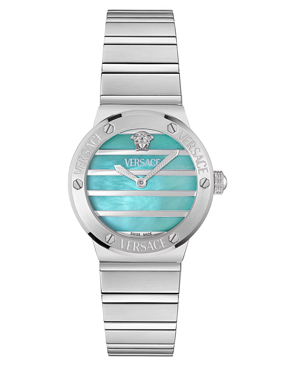 Versace Greca Logo Pearl VE0S00225 Horloge - Staal - Zilverkleurig - Ø 33 mm