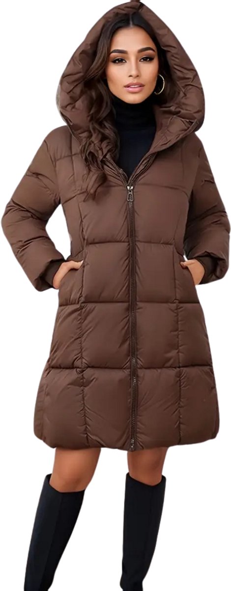 Bovista Winterjas Dames Parka Winter Jas Volwassen Stijlvol Donkerbruin