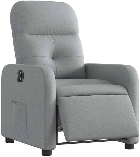 Fauteuil à réglage électrique en tissu gris clair