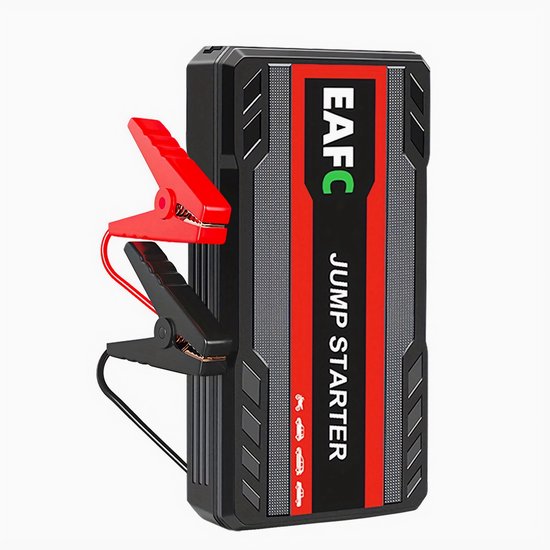EAFC 12V Jumpstarter voor Auto - 600A - 2-in-1 Starthulp met Powerbank, LED Zaklamp en SOS Noodlicht - Startkabels met Accu