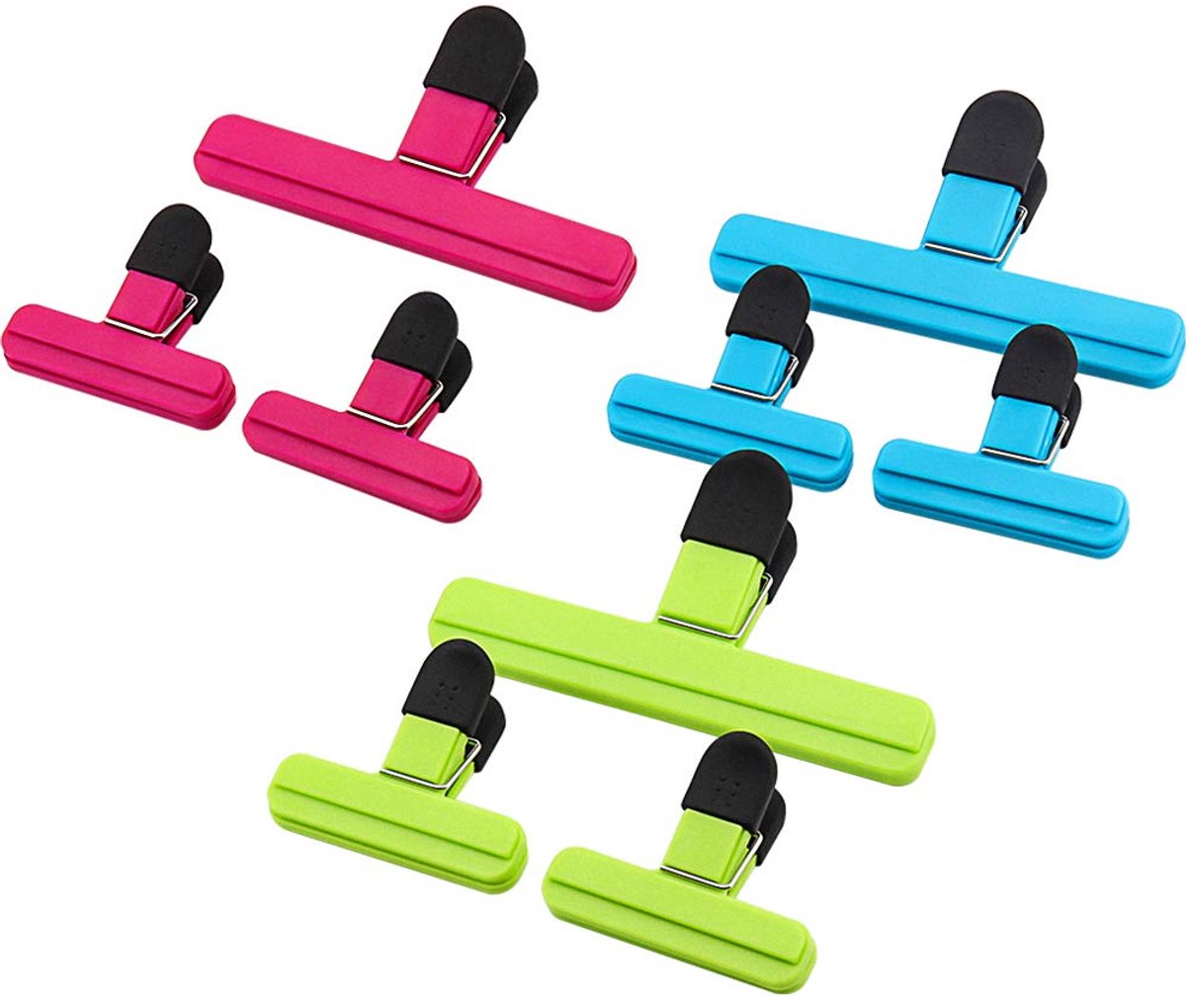 EXCITAT Voedselclips - 9-pack - Sluitclips - Plastic zakclips - voor de keuken, kantoor en garage