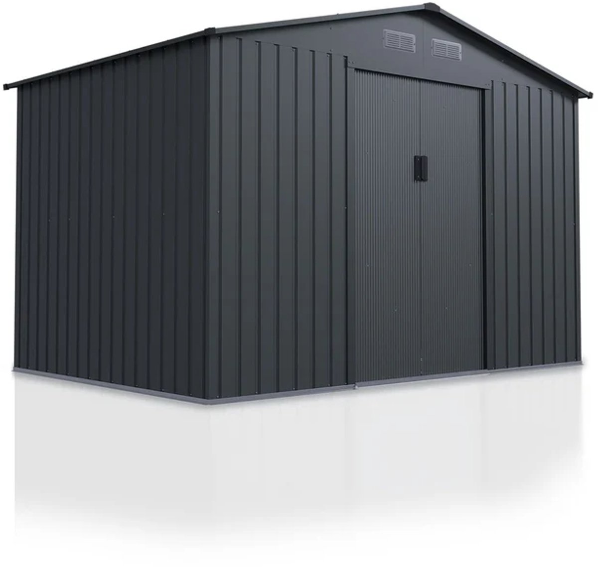 Metalen gereedschapsschuur / Tuinschuur / Berging XL - Incl. Funderingsframe - Donkergrijs