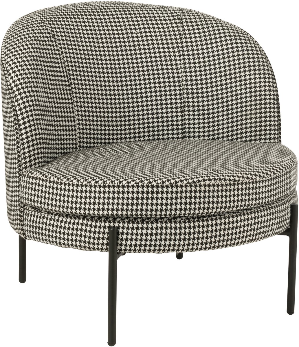 J-Line zetel Pied-De-Poule - ijzer - zwart/wit Wit - Zwart