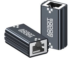 AdroitGoods RJ45 Ethernet Verlengstuk - 1 Gbps - Koppelstuk Internetkabel - Voor Cat 6/ Cat 5a - Netwerkconnector - 1 Stuk - Zwart