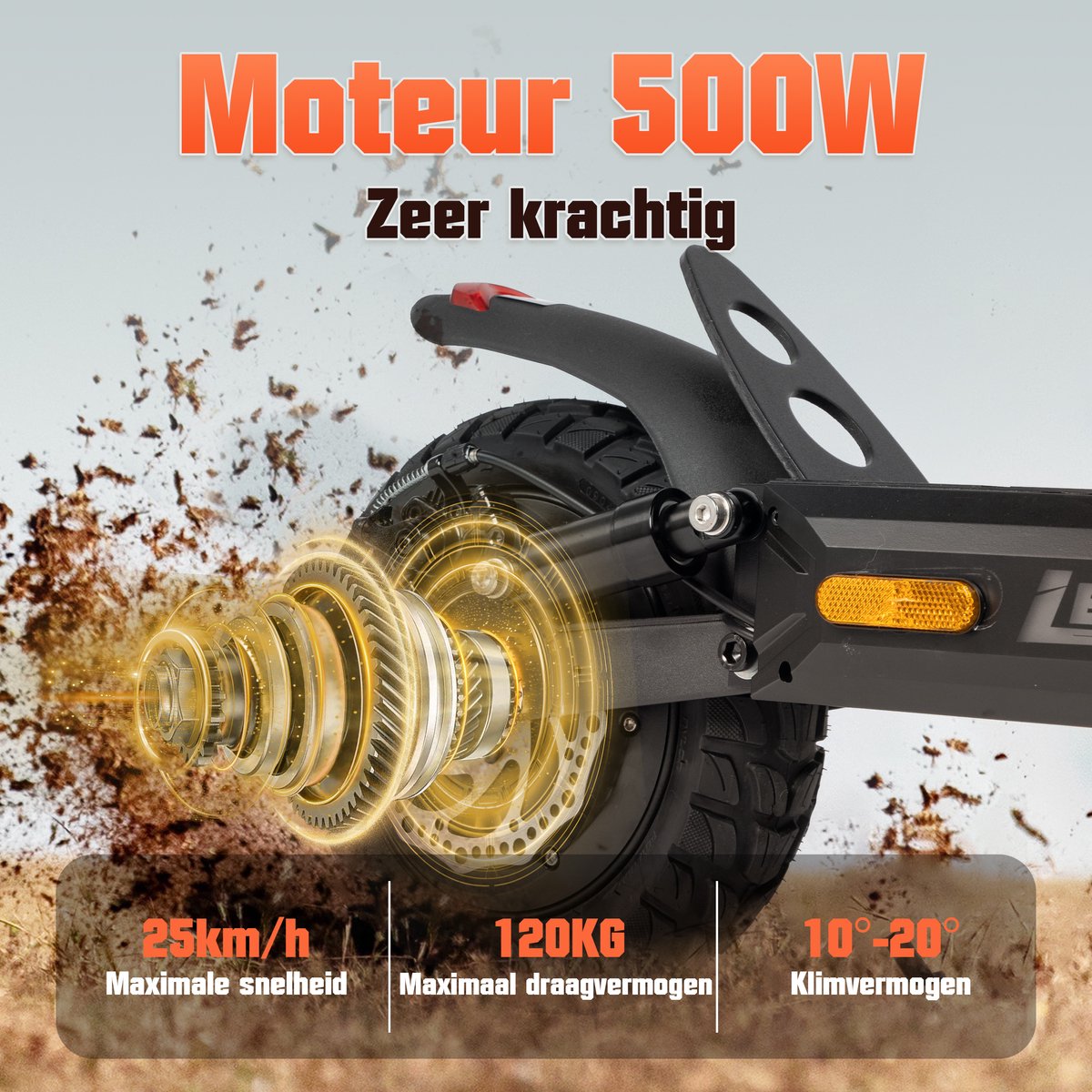 LEAWIN T4 Elektrische Step - 40 km Actieradius - Opvouwbaar - afbeelding 3