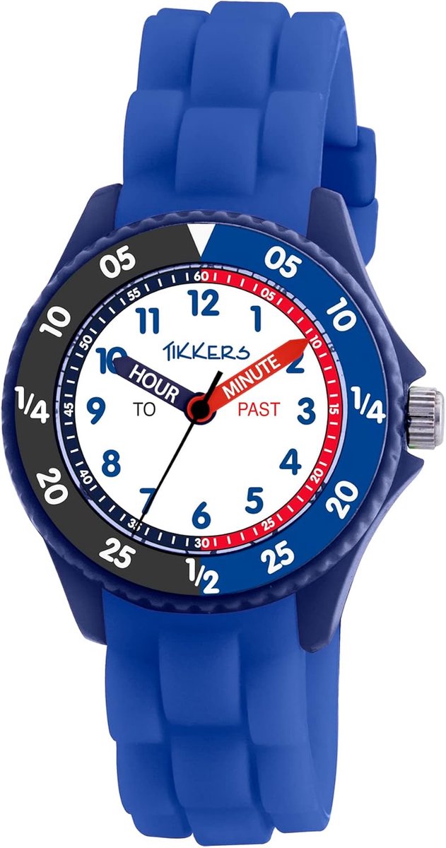 Analoge Quartz horloge voor jongens met siliconen band - Blauw