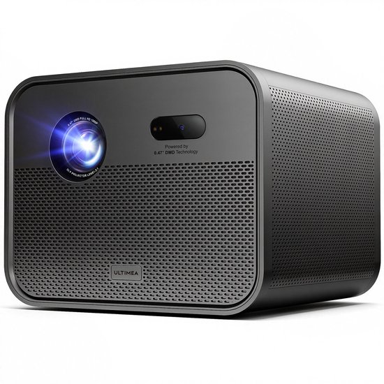 ULTIMEA Poseidon E100 4K DLP Smart Beamer – 1800 ANSI lumen helderheid – Google TV – Actieve 3D – Autofocus & 6D-correctie – met WiFi 6 en Bluetooth – 300" thuisbioscoop / buitenbeamer
