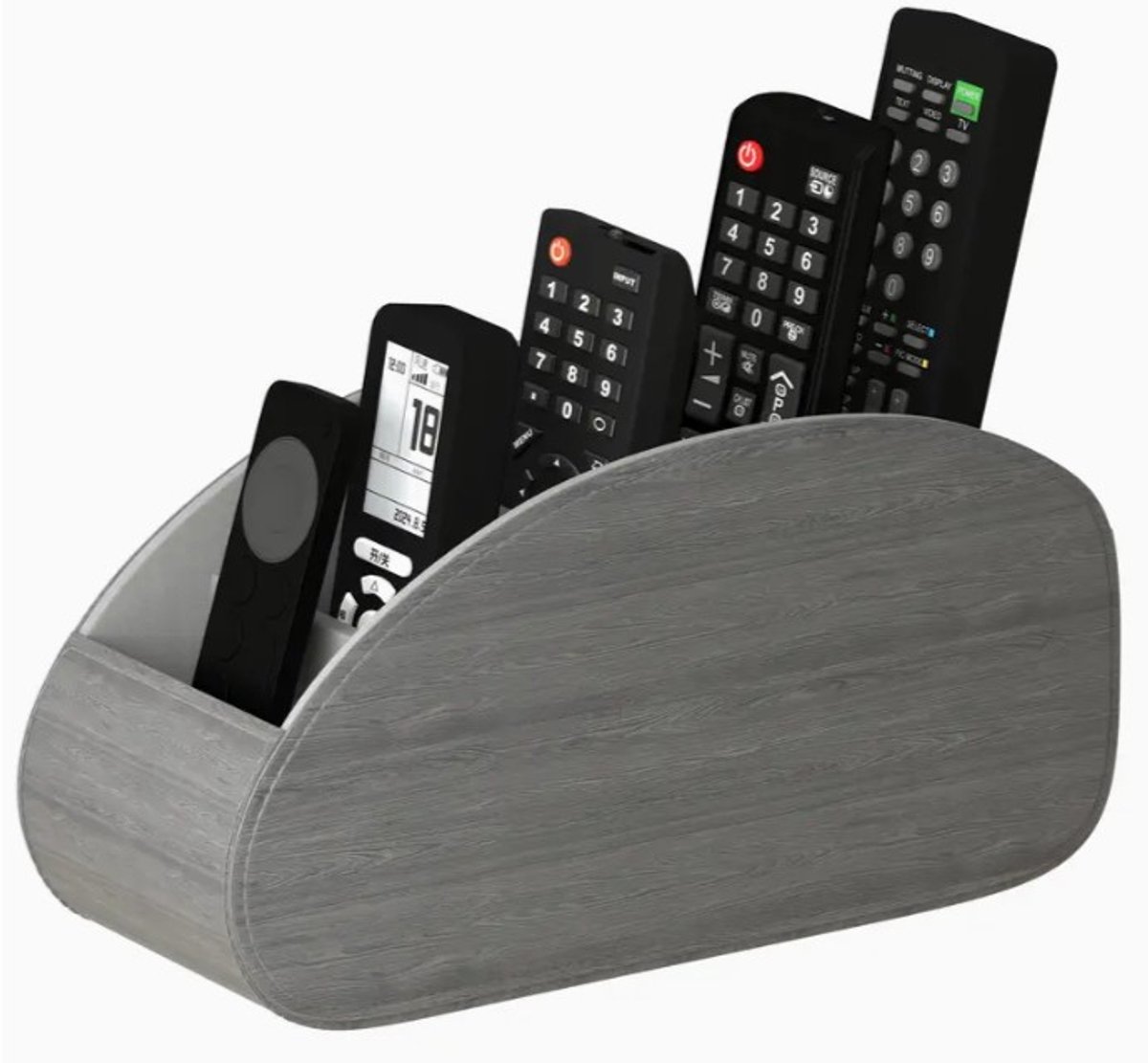 Afstandsbedieninghouder – Grijs – Organizer voor Afstandsbedieningen, Telefoons & Kleine Accessoires – Strak en Stijlvol Design