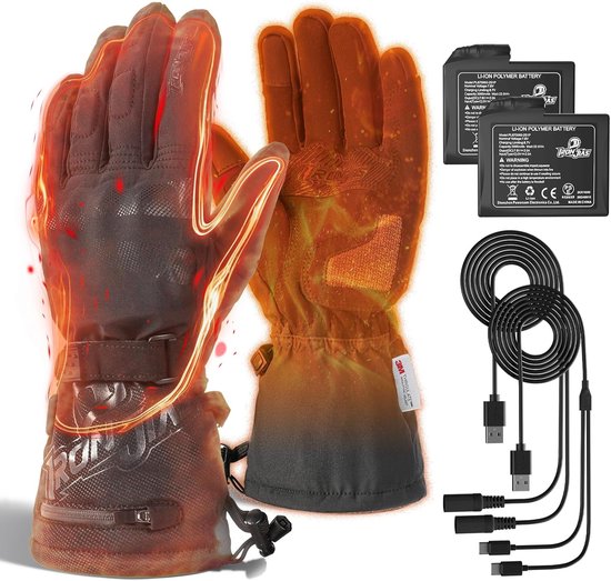 Verwarmde motorhandschoenen voor heren en dames met oplaadbare batterij en touchscreen